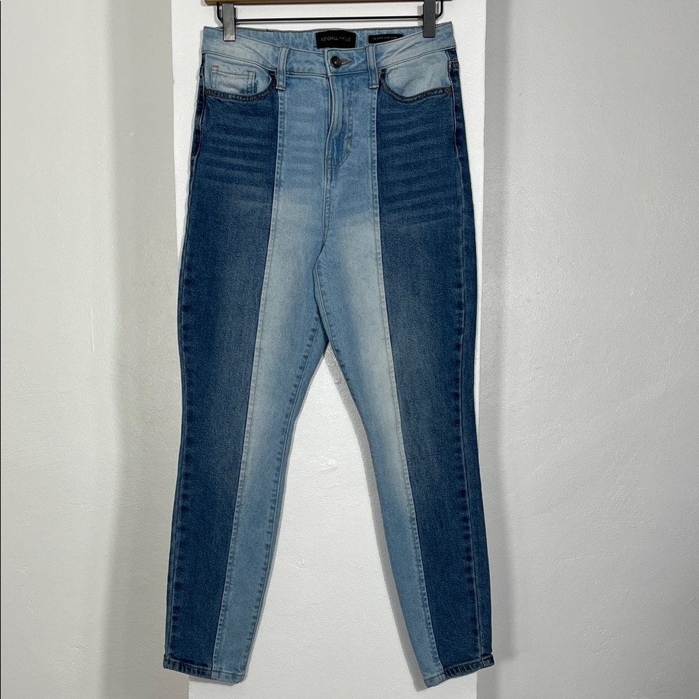 Kendall & Kylie Two-Tone Blue Skinny Jeans